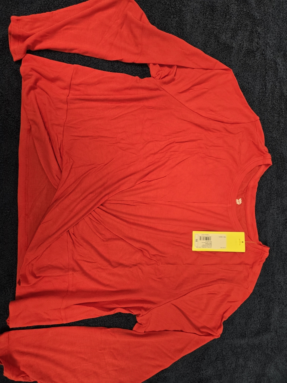 all in motion Red Ribbed Long Sleeve Crew Top
